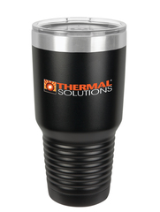 Polar Camel 30 oz. Black Ringneck Vacuum Insulated Tumbler w/Lid & Silver Ring